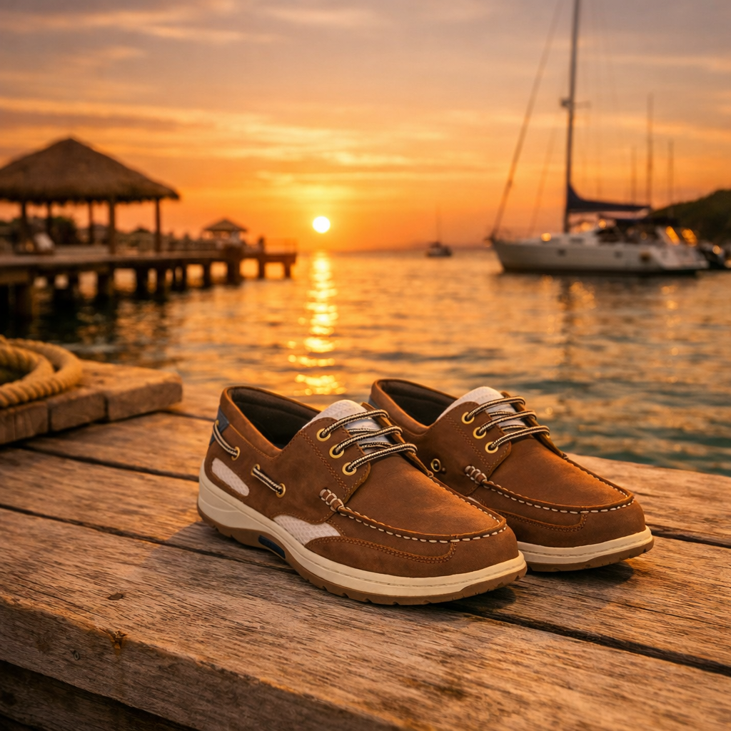 Quayside Sydney Boat Shoes - Walnut - Deck Shoes