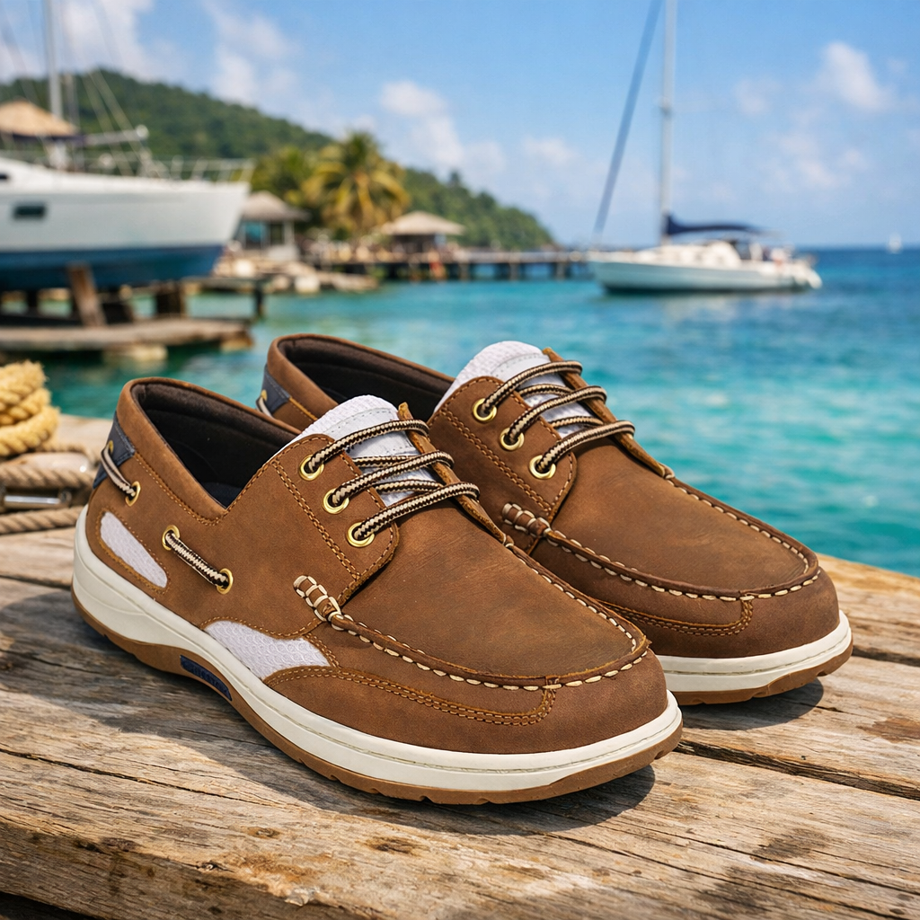 Quayside Sydney Boat Shoes - Walnut - Deck Shoes