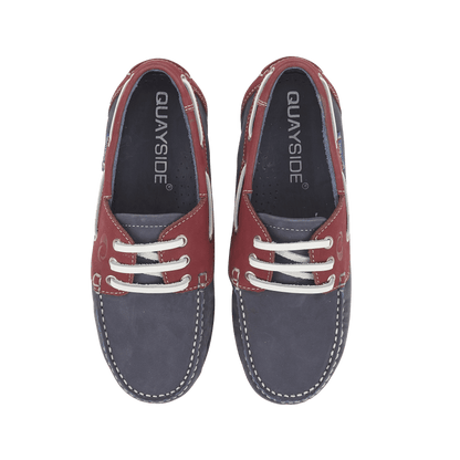 Quayside Bermuda  Boat Shoes – Navy/Pink - Deck Shoes
