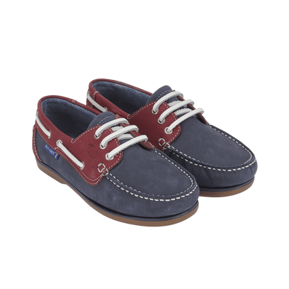 Quayside Bermuda  Boat Shoes – Navy/Pink - Deck Shoes