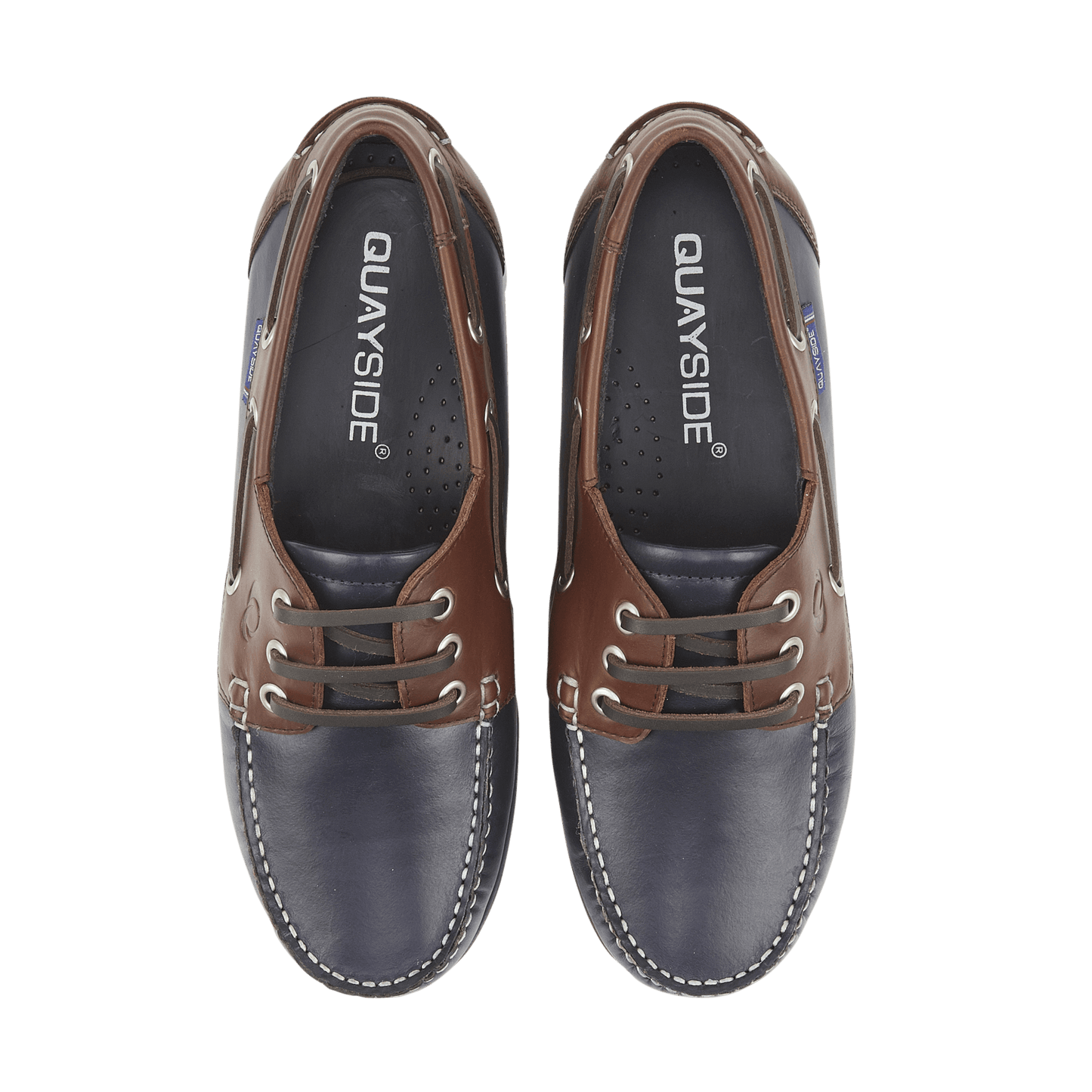 Quayside Clipper Boat Shoes – Navy/Chestnut - Deck Shoes