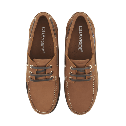 Quayside Clipper Boat Shoes - Walnut - Deck Shoes