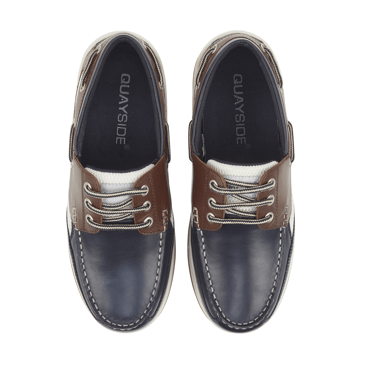 Quayside Sydney Boat Shoes – Navy/Chestnut - Deck Shoes