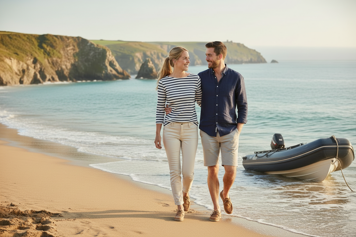 Quayside Coastal Couple - RIB on Beach