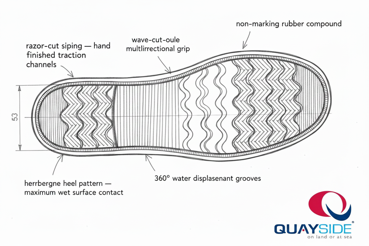 Quayside Razor-Cut Sole Technical Drawing