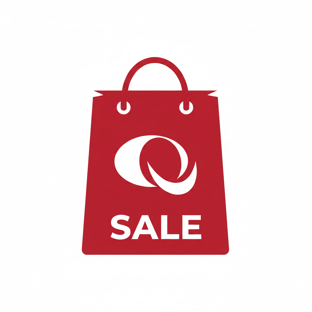 Quayside Red Sale Bag Icon with SALE text